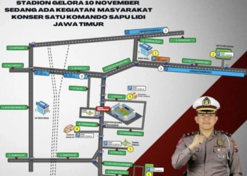 Presiden Jokowi ke Stadion Gelora 10 November