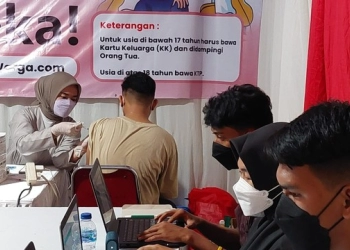Polres Metro Jakarta Utara Gelar Vaksinasi Usai Berbuka Puasa
