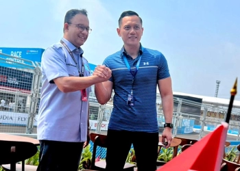 Nonton Formula E di Sirkuit Ancol, AHY Disambut Akrab Anies