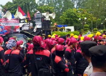 Tolak Permenaker No 2 tahun 2022, Aliansi Buruh Banten Bersatu Gelar Aksi Unjuk Rasa
