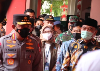Kapolri  Launching Vaksinasi Merdeka Anak di SD Negeri 01 Mangga Dua Selatan