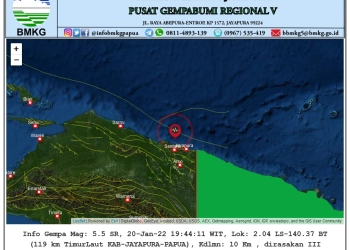 Gempa M 5,6 Guncang Jayapura Papua