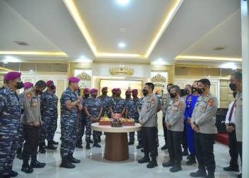 Prajurit Petarung Brigif 4 Marinir Geruduk Mapolda Lampung