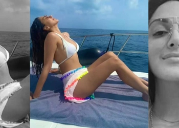 Dengan Bikini Putih, Kiara Advani Seksi Berlari di Pantai Maladewa