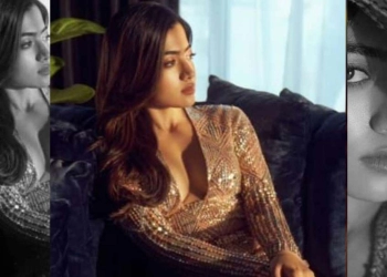 Rashmika Mandanna Tampil Hot dalam Balutan Gaun Tipis Berkilau Emas