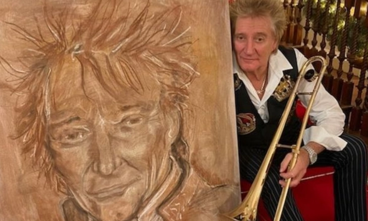 Rod Stewart Pamerkan Hadiah Lukisan Ronnie Wood di Instagramnya 