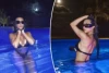 Kim Kardashian Berenang Malam dengan Bikini Seksi dan Sarung Tangan 