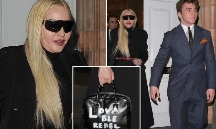 Madonna Bawa Tas Bertuliskan ‘Lovable Rebel' Saat Tinggalkan Restoran London 