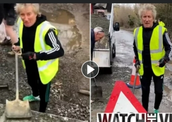 Momen Sir Rod Stewart Perbaikii Lubang Jalan Dekat Rumahnya di Essex 