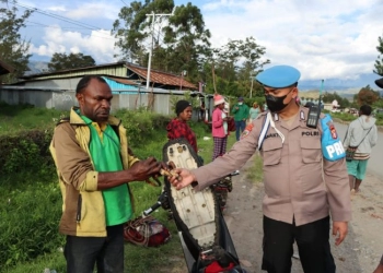 Razia di Tiga Titik, Polres Jayawijaya Sita Amunisi Senjata Api dan Puluhan Senjata Tajam