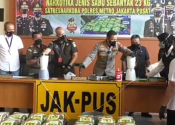 23 KG Sabu dalam Kemasan Teh China Dimusnahkan Polres Jakpus