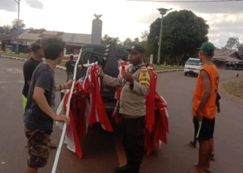 Pemasangan Ratusan Bendera Merah Putih Jelang Hari Kemerdekaan ke-77  di Perbatasan RI-PNG