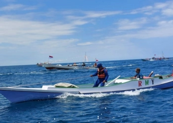 Pawai Kendaraan Laut di Pelabuhan Sarmi Kota, Papua Meriahkan Hari Kemerdekaan