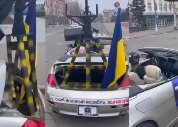 BMW Seri 6 Dimodifikasi dengan Senapan Mesin oleh Ukraina untuk Lawan Pasukan Rusia