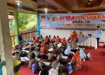 Peringati HUT Bhayangkara ke-76, Polres Dharmasraya Gelar Lomba Mewarnai Bertema Tertib Lalin