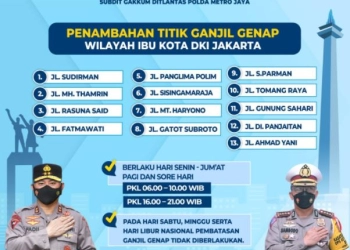 Gage Hari Ini, Hanya Plat Ganjil Boleh Melintas di 13 Ruas Jalan Jakarta
