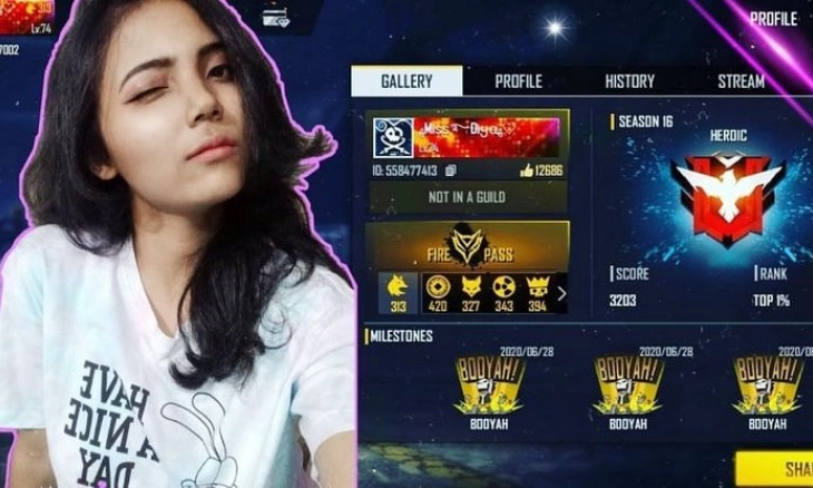 Mengintip Profil dari 'BlackPink Gaming' Miss Diya, Free Fire dari India