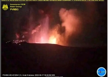Gunung Anak Krakatau Kembali Erupsi dan Gempa Bumi 8 Kali