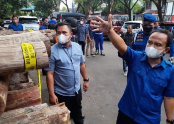 Penyelundupan 394 Batang Kayu Bulat Ilegal di Perairan Sungai Alalak