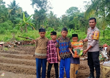 Lahan Kosong Pondok Pesantren Yayasan Ansharus Sunnah Disulap Bhabinkamtibmas jadi Perkebunan Jagung