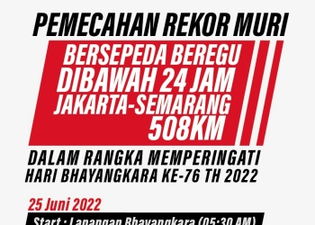 Hari Ini Pemecahan Rekor MURI Bersepeda Jakarta-Semarang 24 Jam Sambut Hari Bhayangkara ke-76