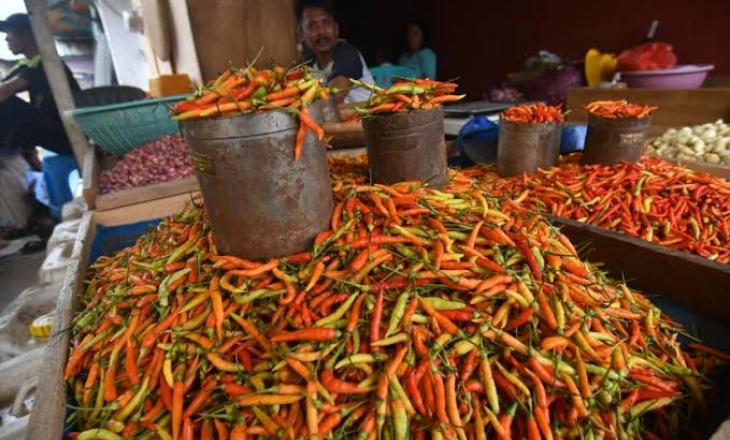 Cabai Kepung Jakarta, Harga di Pasar Kramatdjati Turun Rp80.000/Kg