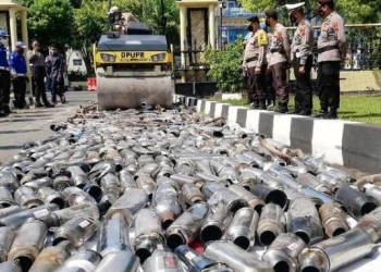 Gerakan Polantas Hadir Sita 7.405 Knalpot Brong alias Bising