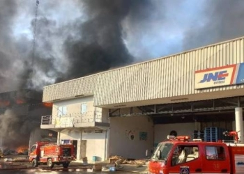 Kebakaran Gudang JNE di Cimanggis Depok