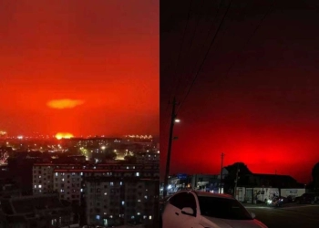 Kiamat di Zhoushan China, Langit Merah Darah