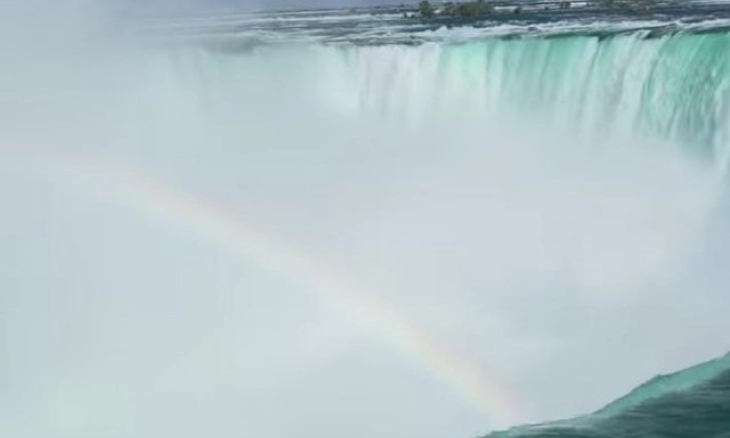Pemandangan Menakjubkan dari Pelangi di Air Terjun Niagara
