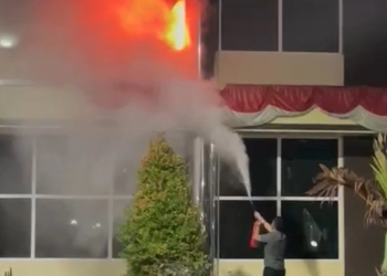Gedung Dirkrimsus Polda Sumut Terbakar