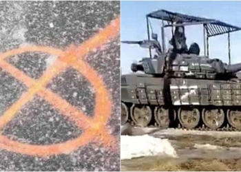Apa Arti Simbol Misteri pada Bangunan dan Tank di Ukraina?