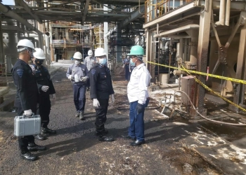 Tim KBR Sat Brimob Polda Banten Olah TKP Pasca Ledakan di PT MCIC Cilegon
